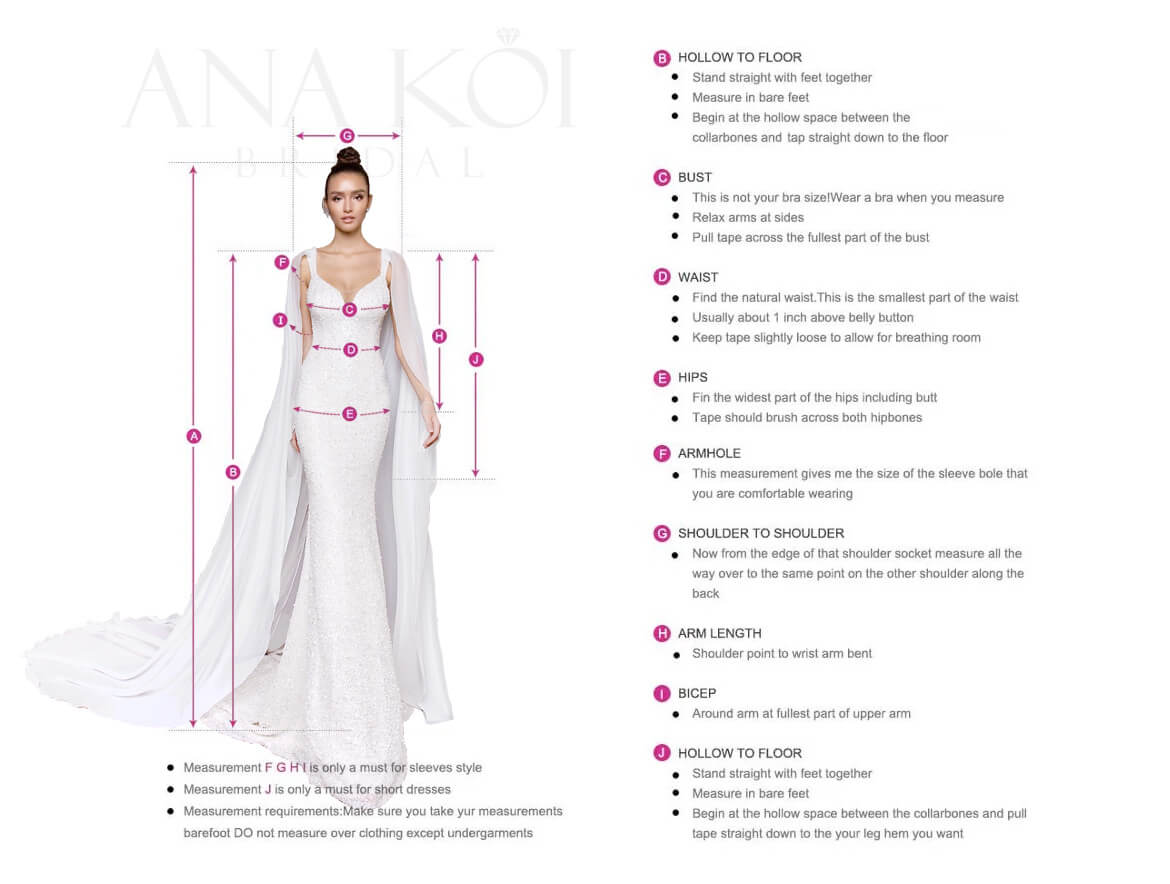 How to take your Measurements for Wedding dress properly - Ana Koi Bridal